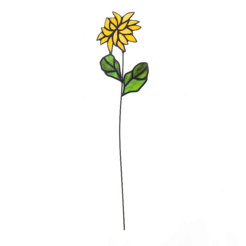 Handcrafted Stained Glass Flower Stakes - Birth Month - November